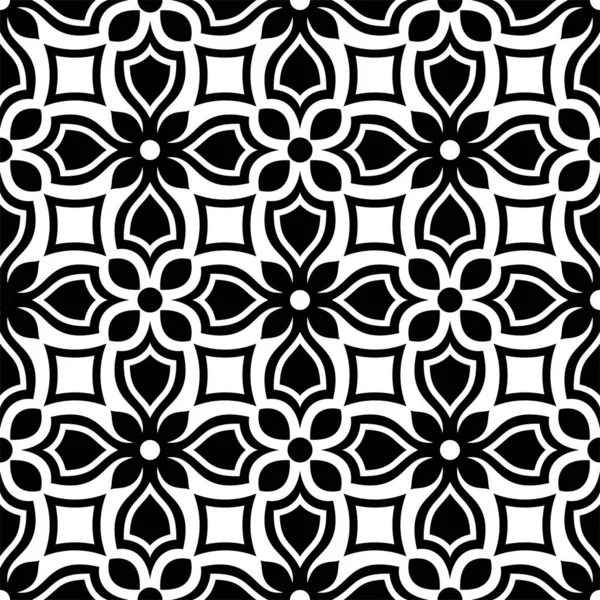 巴洛克风格的壁纸 一个无缝的背景 黑白花卉装饰品 — 图库矢量图片