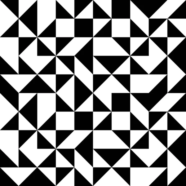 Abstract Geometric Pattern Black White Random Triangles Polygons Monochrome Background — Stock Vector