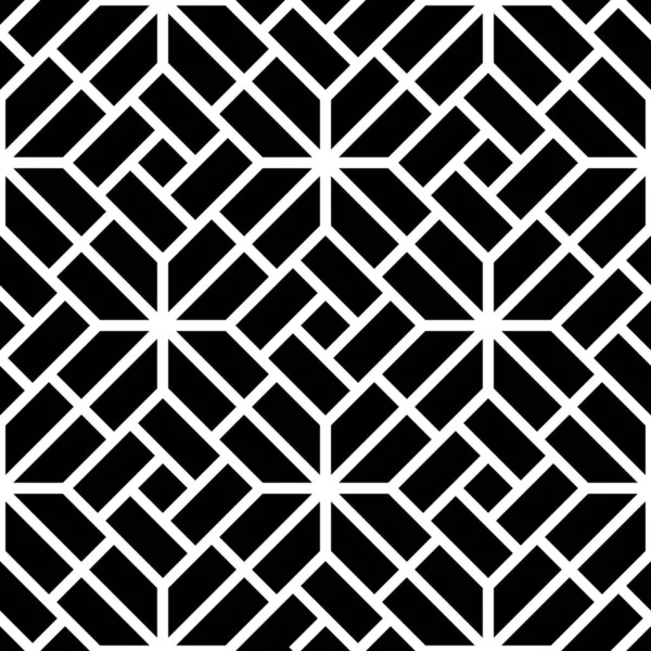 Çizgili ve çizgili soyut geometrik desen. Kusursuz vektör arkaplanı. Siyah beyaz süs. Basit kafes grafik tasarımı
