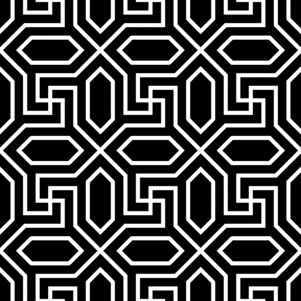 縞模様 線で抽象幾何学模様 シームレスなベクトル背景 黒と白の飾り シンプルなグラフィックデザイン — ストックベクタ