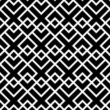 Çizgileri olan soyut geometrik dikişsiz desen. Siyah beyaz süs. vektör arkaplanı.