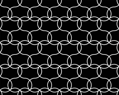 Soyut geometrik dikişsiz desen. Modern stil dokusu. Ovalar ızgarası olan fayanslar tekrar ediliyor. vektör arkaplanı.