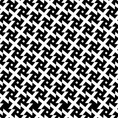 Soyut geometrik dikişsiz desen. Duvar kağıdı ve tekstil için siyah beyaz tasarım. vektör arkaplanı.