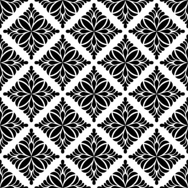 Soyut, dikişsiz, çiçeksiz bir damaske. Süslü biçim vektör arkaplanı.