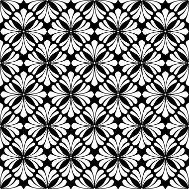 Çiçeksiz, soyut bir desen. siyah ve beyaz süslemeli klasik vektör arkaplanı.