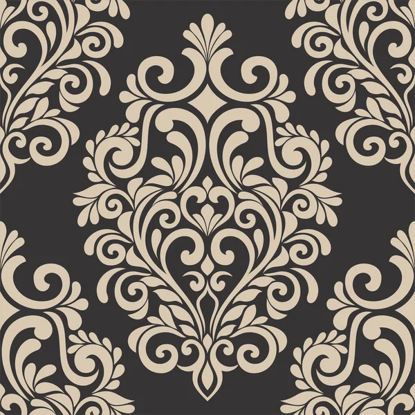 Motif Damassé Abstrait Sans Couture Texture Baroque Ornement Floral Fond — Image vectorielle