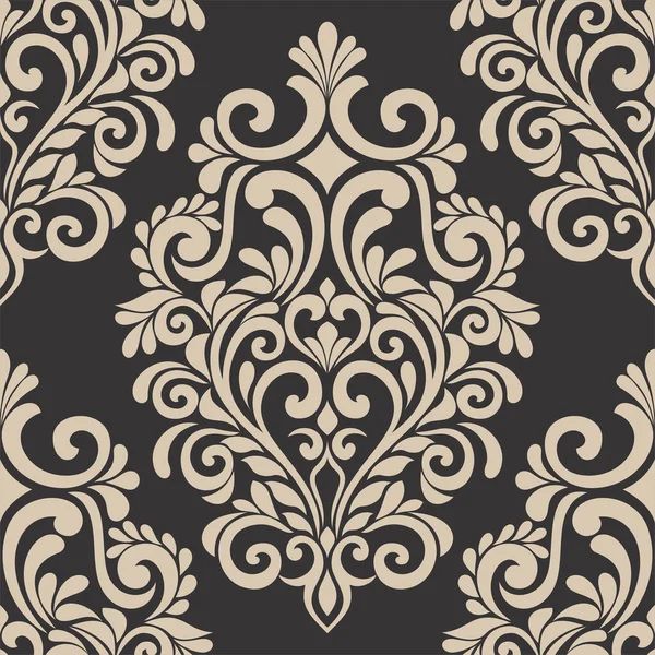 Motif Damassé Abstrait Sans Couture Texture Baroque Ornement Floral Fond — Image vectorielle