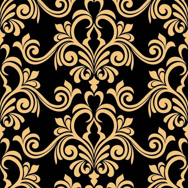 Floral Damast Nahtlose Muster Ornament Tapete Barocke Vektorhintergrund — Stockvektor