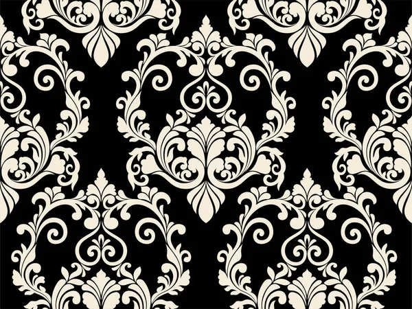 Motif Floral Abstrait Damassé Sans Couture Papier Peint Ornement Baroque — Image vectorielle