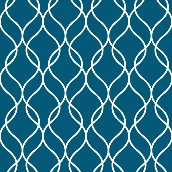 Patrón Geométrico Abstracto Sin Costura Con Líneas Onduladas Azul Blanco — Vector de stock