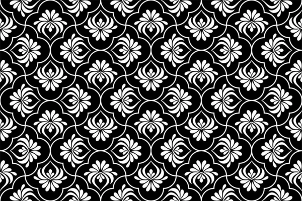 抽象的几何无缝图案 黑白饰品 矢量背景 — 图库矢量图片