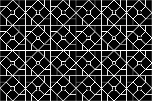 Абстрактный Бесшовный Шаблон Полосками Линиями Геометрический Векторный Фон Черно Белая — стоковый вектор