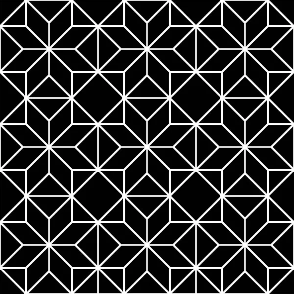 Абстрактный Бесшовный Шаблон Полосками Линиями Геометрический Векторный Фон Черно Белая — стоковый вектор
