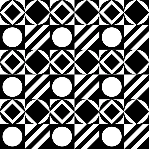 Abstract Geometric Seamless Pattern Black White Modern Stylish Texture Repeating — Stock Vector