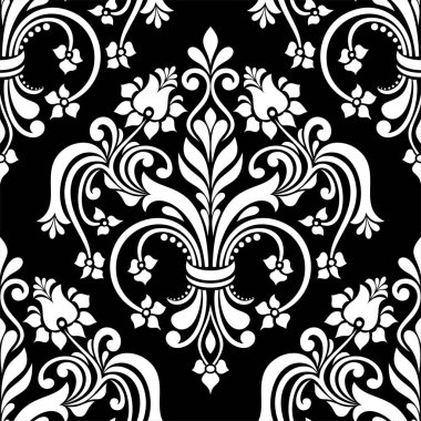 Damask pürüzsüz desen. öge süsleme klasik lüks eski moda duvar kağıtları, tekstil, paketleme vektör arka planı.