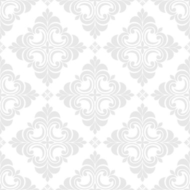 Soyut, pürüzsüz desen. Gri ve beyaz çiçek elementleriyle. vektör arkaplanı.