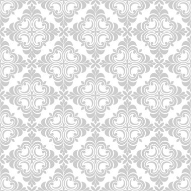Çiçeksiz, soyut bir desen. Gri ve beyaz. Modern stil dokusu. Vektör arkaplanı.