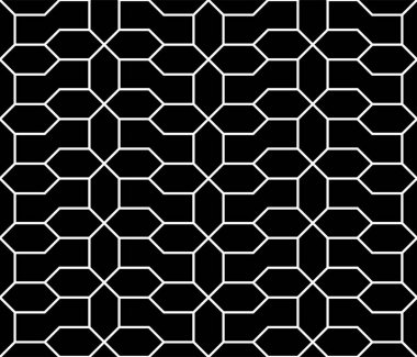 Soyut geometrik dikişsiz desen. Siyah ve beyaz. Vektör arkaplanı