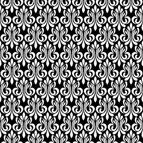 丹玛花的设计元素 黑人和白人 图形装饰品皇家壁纸矢量背景 — 图库矢量图片