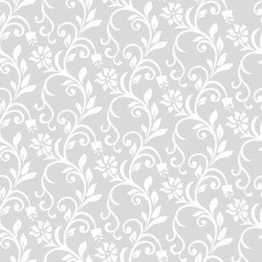 Çiçeksiz desen. Gri ve beyaz element. Süs, duvar kağıdı, ambalaj, vektör arkaplanı için kumaş.