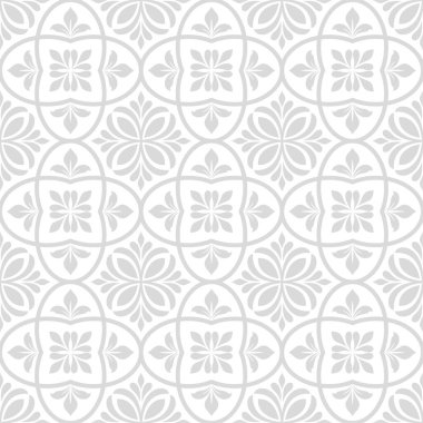 Çiçeksiz, soyut bir desen. Gri ve beyaz. Modern stil dokusu. Vektör arkaplanı.