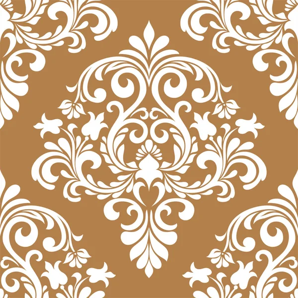Damas Fond Vectoriel Sans Couture Motif Style Baroque Elément Floral — Image vectorielle
