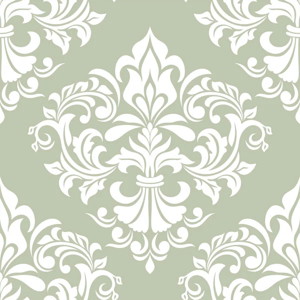 Damas Fond Vectoriel Sans Couture Motif Style Baroque Elément Floral — Image vectorielle