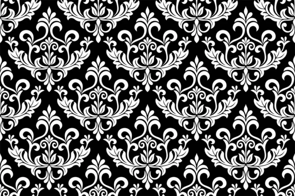 Damask pürüzsüz desen. Duvar kağıtları, zarif lüks dokular için. Çiçek süsü barok. Vektör arkaplanı.