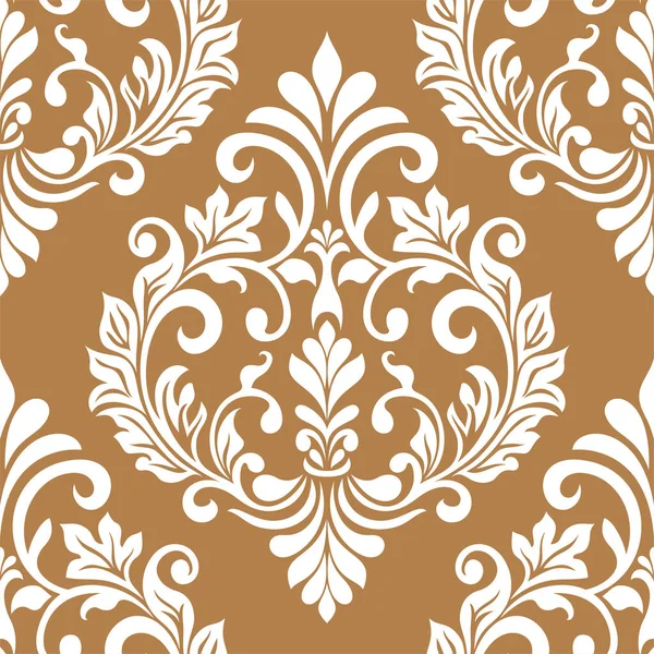 Damas Fond Vectoriel Sans Couture Motif Style Baroque Elément Floral — Image vectorielle