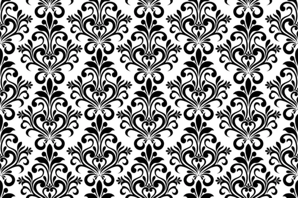 Damask pürüzsüz desen. Duvar kağıtları, zarif lüks dokular için. Çiçek süsü barok. Vektör arkaplanı.
