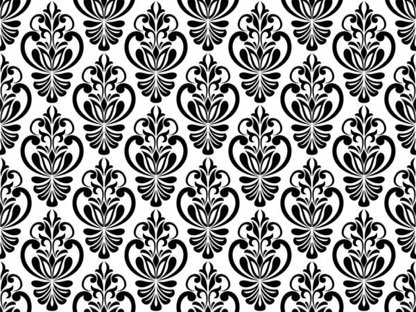 Motif Floral Baroque Damassé Sans Couture Papier Peint Royal Fond — Image vectorielle