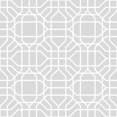 Soyut geometrik dikişsiz desen. Gri ve beyaz. Modern stil dokusu. Vektör arkaplanı.