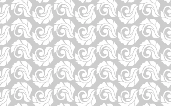 Damask çiçek tasarım elementi. Gri ve beyaz. Grafiksel süsleme kraliyet duvar kağıdı vektör arkaplanı.
