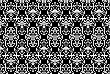 Çiçeksiz, soyut bir desen. Siyah ve beyaz. Vektör arkaplanı.