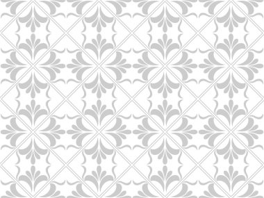Çiçeksiz, soyut bir desen. Gri ve beyaz. Vektör arkaplanı.