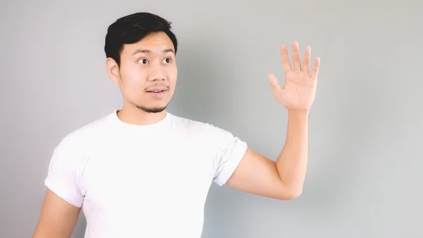 Waving hand to someone as hi or goodbye. — Stock Photo, Image