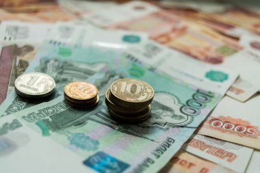 Arka plan para, ruble, dolar, Euro