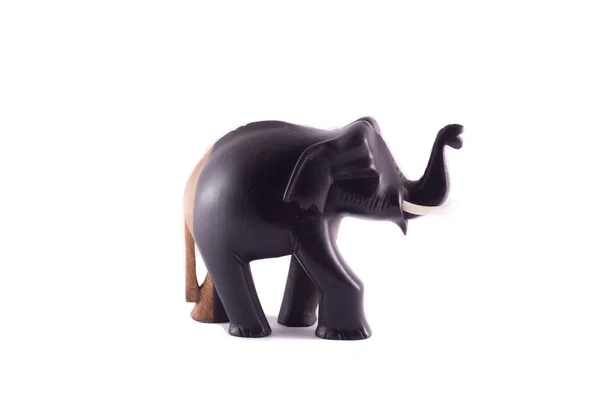 The wooden statue of the elephant black and brown — Stock Photo, Image