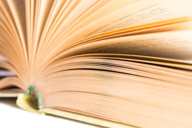 Seçici odak izole ile açık kitap 