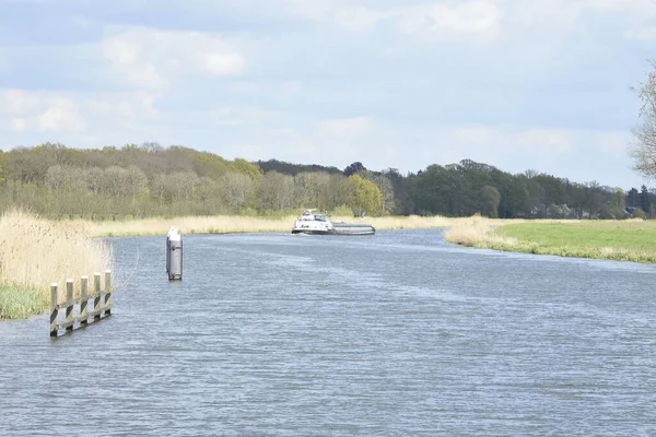 Barco Carga Perto Keppel Hoog Rio Oude Ijssel Achterhoek — Fotografia de Stock