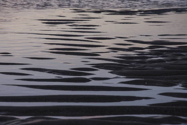 Wzory Wykonane Przez Wiatr Morze Słońce Piaszczystej Plaży Cadzand Zachodzie — Zdjęcie stockowe