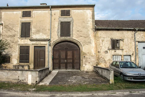 facades of old farmhouses in an old French village in the Champagne Ardennes