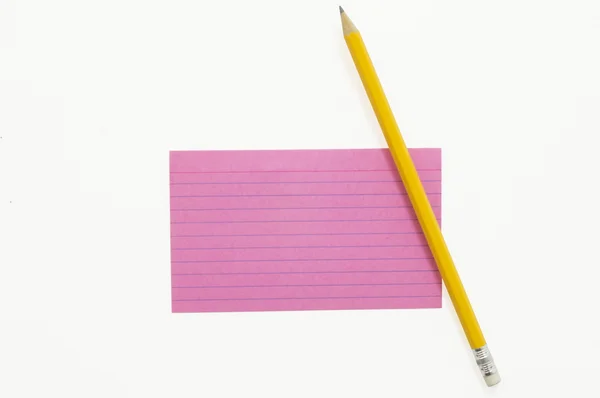 Index Card with Pencil 3 — Stock Photo, Image