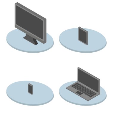 Serin izometrik kare elektronik cihazlar