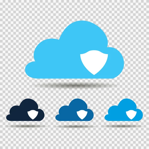 Icono de protección en la nube sobre fondo aislado — Vector de stock