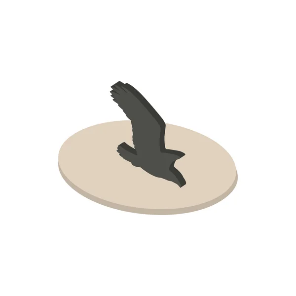 Силуэт ворона в изометрическом дизайне — стоковый вектор