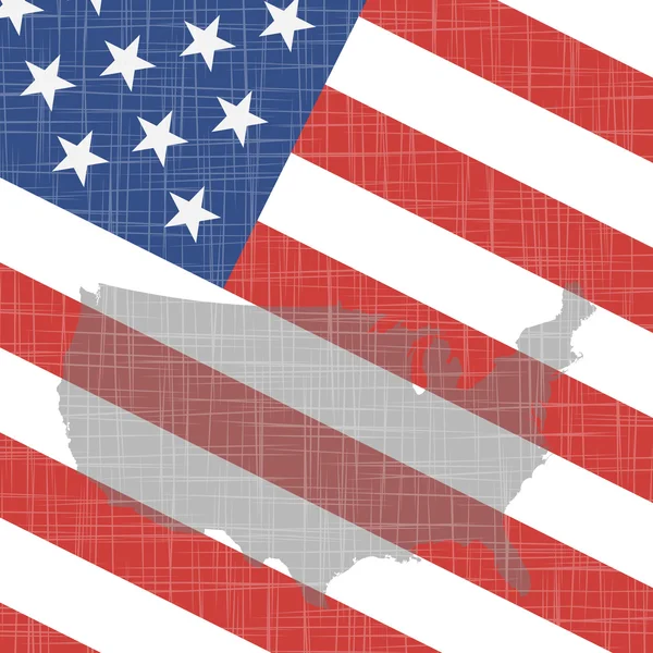 Fondo de la bandera americana Vintage . — Vector de stock