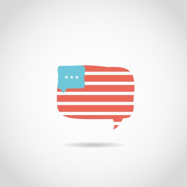 Amerikan bayrağı konuşma balonu