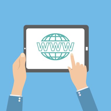 insan eli tablet web simgesi ile tutun