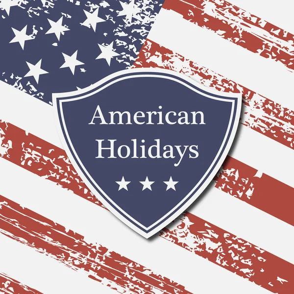 American vacances fond avec drapeau — Image vectorielle